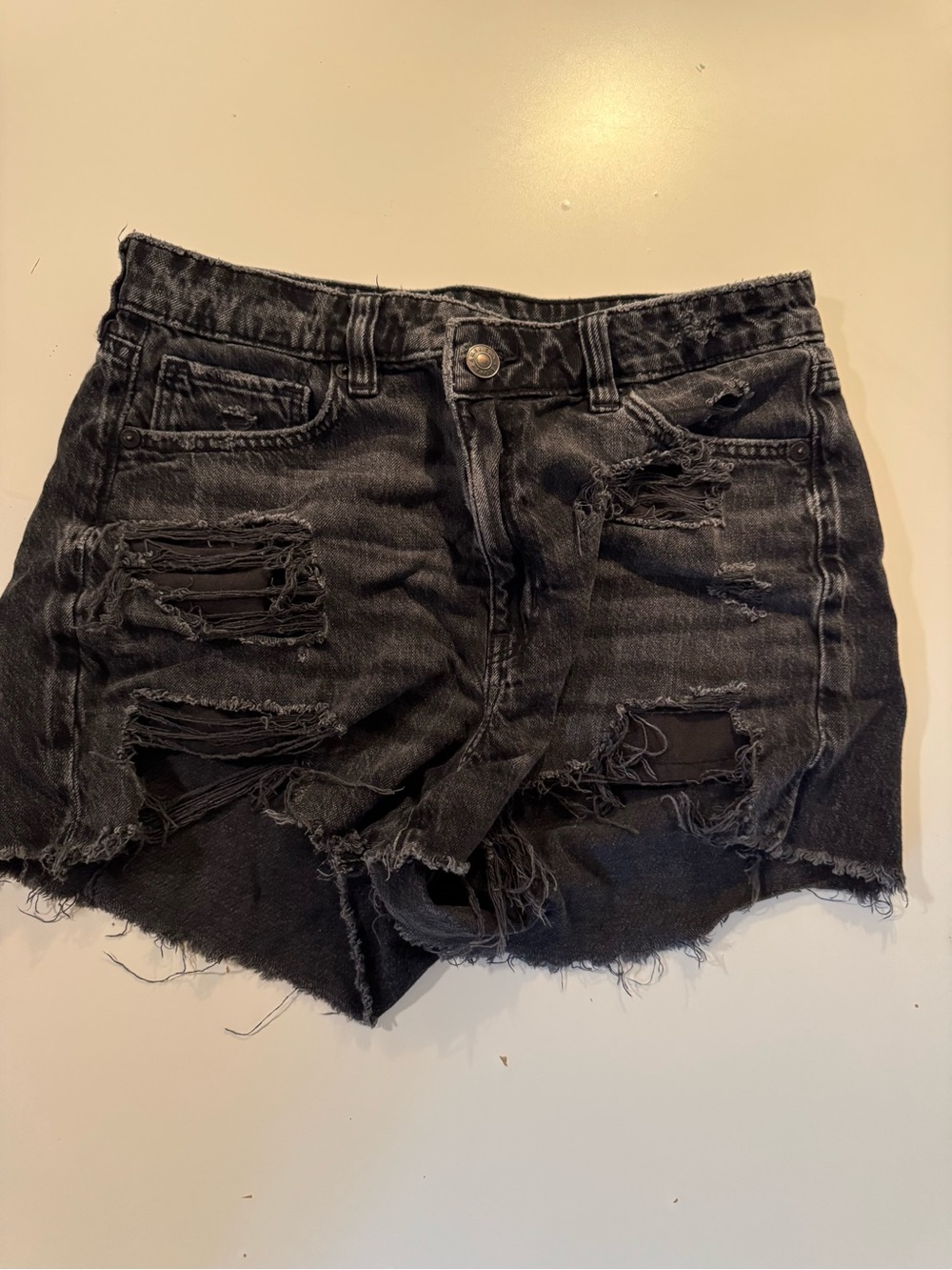 American Eagle Distressed Black Denim Women’s Shorts